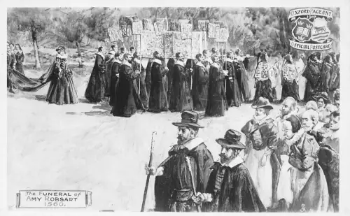 A736 Historische Ereignisse Die Beerdigung von Amy Robsart 1560 Oxford Festzug Postkarte