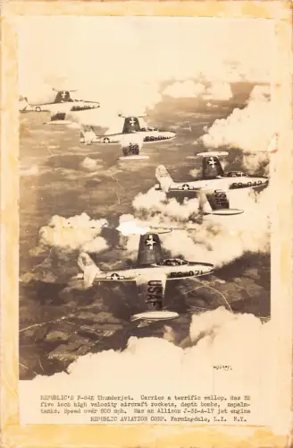A736 Militärflugzeug Republik F86E Thunderjet US Vintage Postkarte