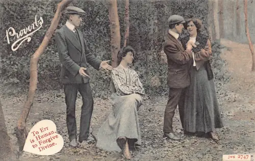 A737 Sprichwort Paar Liebe Romantik Der Irr ist menschlich zu vergeben ist göttlich Postkarte