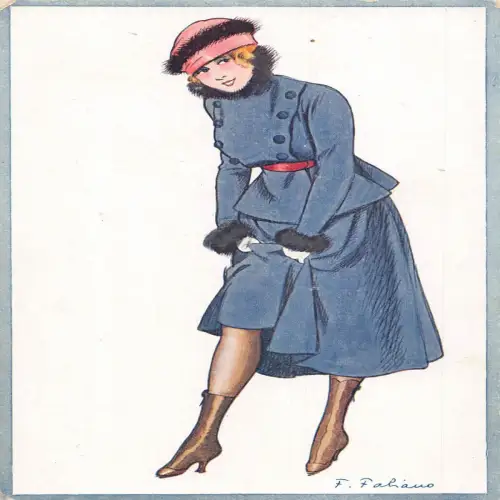 L480 Glamour Risque Beauty signed F Fabiano Vintage Postkarte