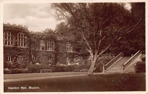 A741 England Haddon Hall Buxton RPPC Vintage Postkarte