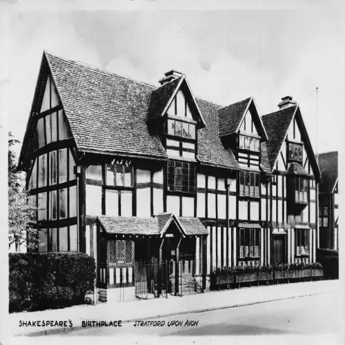 A741 England Stratford-Upon-Avon Shakespeares Geburtshaus 1950 Vintage Postkarte