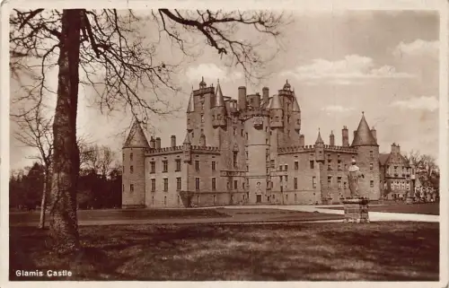 A741 Schottland Glamis Castle RPPC Vintage Postkarte