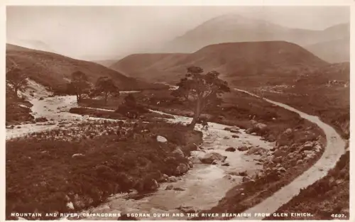 A741 Schottland Cairngorms Sgoran Dubh und Fluss Beanaidh RPPC Vintage Postkarte