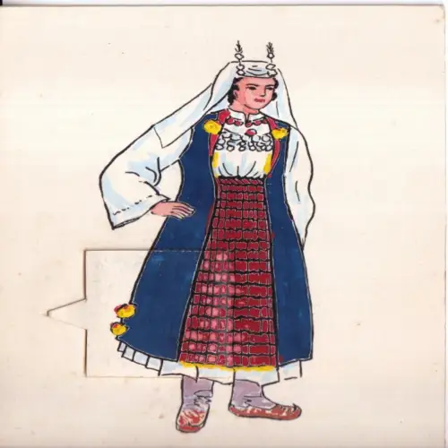 B140 Neuheit Auszug Kroatien Zagreb Volkstracht ethnische Frau Postkarte