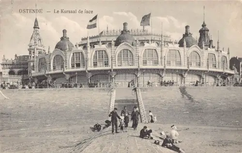 B138 Belgien Ostende Kursaal de face 1915 WWI Field Vintage