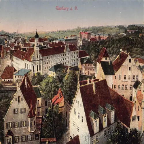 B138 Deutschland Neuburg a D Gesamtansicht 1918 WWI Feld Jahrgang