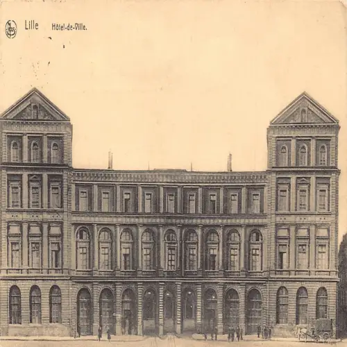 B138 Belgien 1915 Lille Hotel de Ville WWI Field Vintage