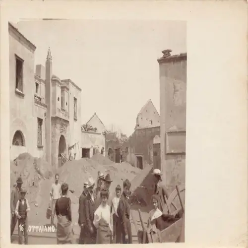 B139 Italien Ottaiano Ottaviano Katastrophe Ethno Natives RPPC Postkarte