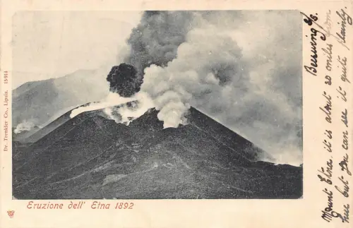B139 Italien 1904 Eruzione dell'Ätna 1892 Ausbruch Vulkan Postkarte