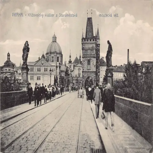 A742 Tschechien Altstadt Brückenturm Praha Prag Vintage Postkarte