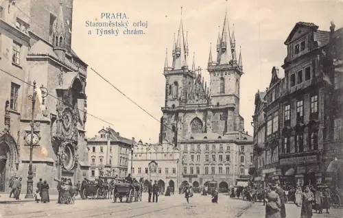 A742 Tschechien Liebfrauenkirche vor Tyn Praha Prag Vintage Postkarte