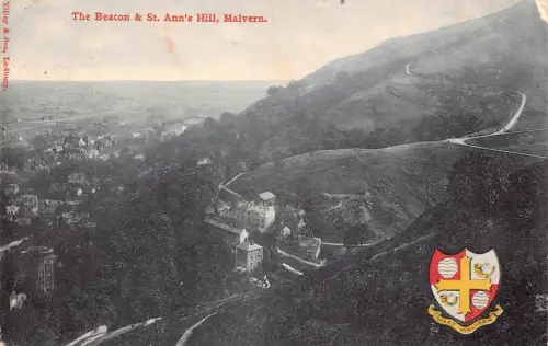 B141 England 1908 Leuchtfeuer und St Ann's Hill Malvern Vintage Postkarte