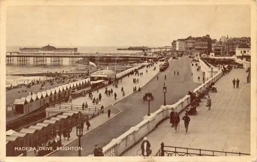 B141 England 1949 Madeira Drive Brighton Vintage Postkarte