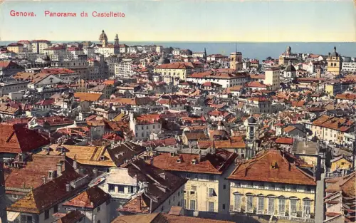 A746 Italien Genua Genua Panorama da Castelletto Vintage Postkarte