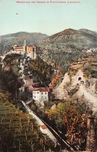 A746 Italien Madonna del Sasso e Funicolare Locarno Standseilbahn Postkarte