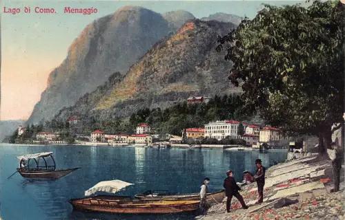 A746 Italien Lago di Como Menaggio Boote Vintage Postkarte