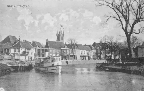 A747 Belgien 1930 Sluis Haven Hafen Vintage Postkarte