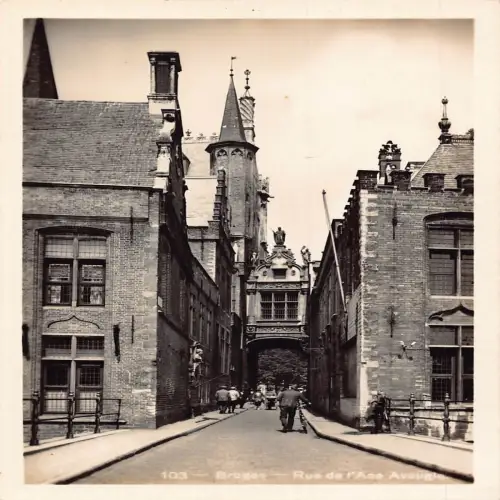 A747 Belgien Brügge Rue de l'Ane Aveugie Straße RPPC Vintage Postkarte