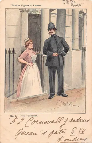 L481 Familiar Figures of London von Samber The Policeman 1901 Vintage Postkarte
