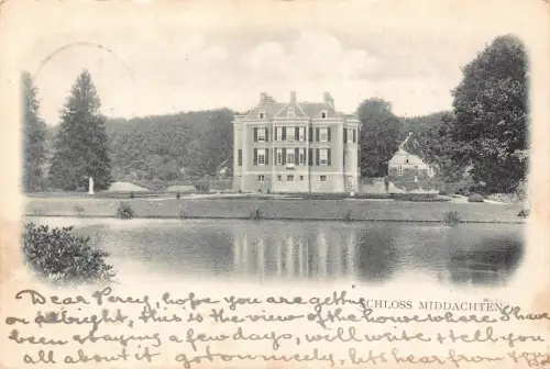 A754 Niederlande Schloss Middachten Schloss Vintage Postkarte