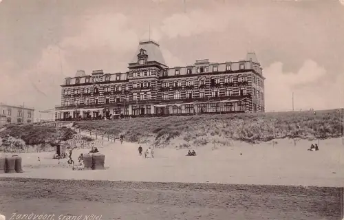 A754 Niederlande 1906 Zandvoort Grand Hotel Beach Vintage Postkarte