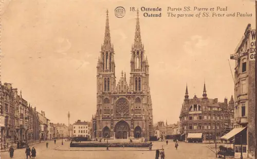 A755 Belgien Ostende Ostende Parvise Peter und Paul Windsor Castle Hotel Postkarte
