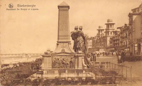 A755 Belgien Blankenberghe Monument de Bruyne et Lippens Vintage Postkarte