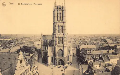 A755 Belgien Gent ST Baafskerk Kirche und Gesamtansicht Postkarte