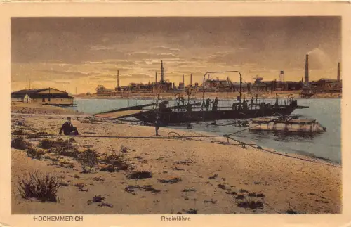 A756 Deutschland Hochemmerich Rheinfaehre Boote Vintage Postkarte