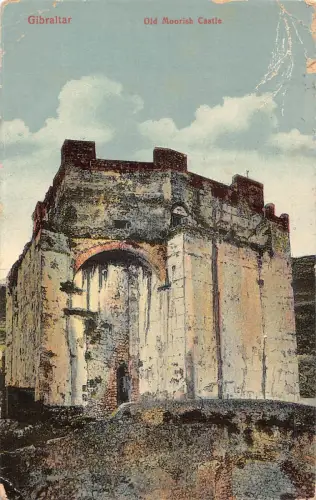 A757 Gibraltar Old Moorish Castle Vintage Postkarte