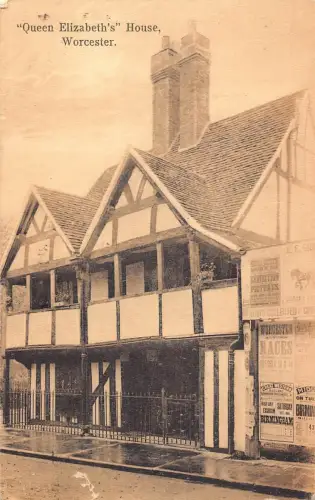 A757 England 1918 Queen Elizabeth's House Worcester Vintage Postkarte