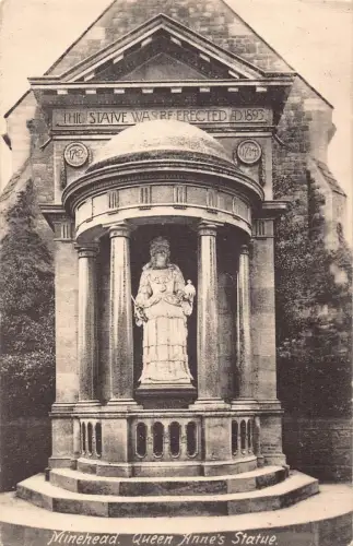 A757 England Minehead Queen Anne's Statue Vintage Postkarte