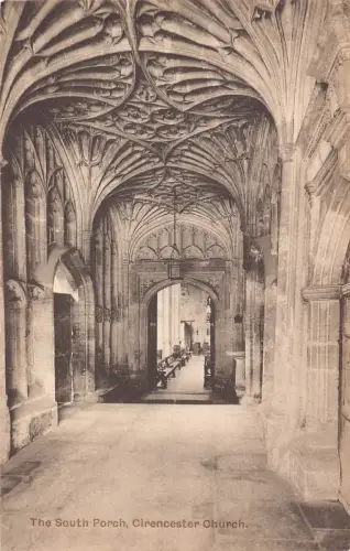 A757 England South Porch Cirencester Kirche Vintage Postkarte