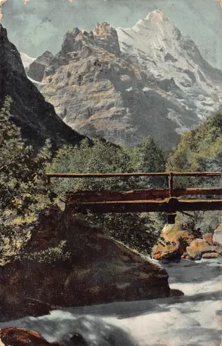 A757 Schweiz 1907 Berner Oberland Grindelwaldtalbrücke Postkarte