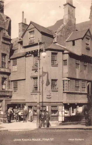 A757 England 1911 John Knox's House High Street Hotel Schild Vintage Postkarte
