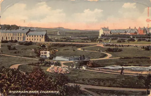 B142 England 1909 Coleraine Anderson Park Vintage Postkarte