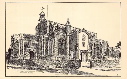 B142 England Constable's Tea Gardens East Bergholt The Church Postkarte