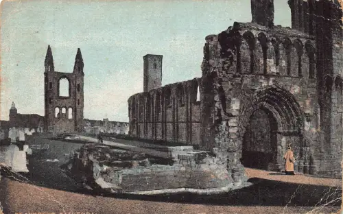 B142 Schottland St Andrews Cathedral Vintage Postkarte