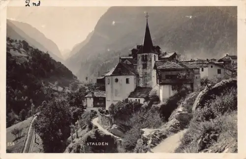 A759 Schweiz 1929 Stalden RPPC Vintage Postkarte