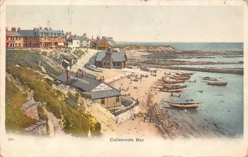 B143 England Cullercoats Bay Salzwasserbäder Boote Vintage Postkarte