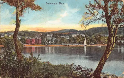 B143 England 1907 Bowness Bay Vintage Postkarte