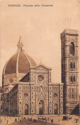 B147 Italien Firenze Florenz 1923 Front des Doms Postkarte