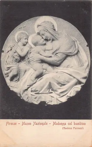B147 Italien Firenze Florenz Museo Nazionale Madonna col Bambino Kunst Postkarte
