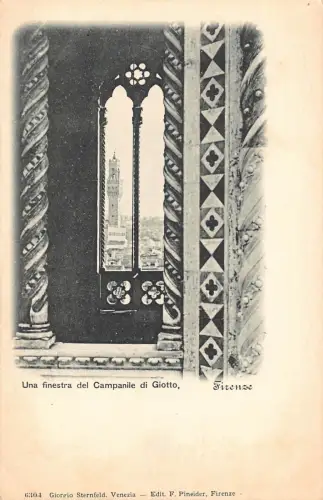 B147 Italien Firenze Florenz Un finestra del Campanile di Giotto Fenster Postkarte