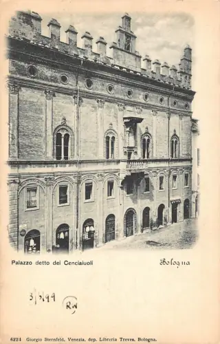 B148 Italien Bologna Palazzo detto dei Cenciaiuoli Palace Vintage Postkarte