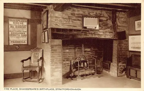 L240 England Fire Place Shakespears Geburtsort Stratford-on-Avon Postkarte