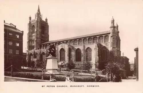 L241 England St Peter Church Mancroft Norwich Vintage Postkarte