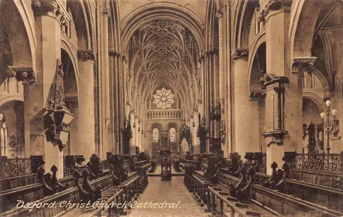 L240 England Christ Church Cathedral Interieur Vintage Postkarte