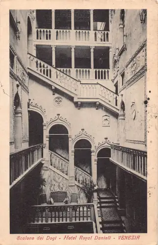 B149 Italien 1923 Scalone dei Dogi Hotel Royal Danieli Venezia Venedig Postkarte